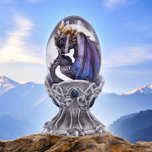 Air Baby Dragon Egg Figurine - Resin Fantasy Statue Gothic Home Decor 12cm