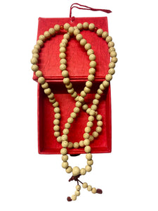 Lotus Buddha Prayer Mala Beads – 50cm Natural Beaded Meditation Necklace with Box