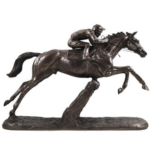 Load image into Gallery viewer, The Hurdler Bronze Effect Horse Sculpture by Harriet Glen | Equestrian Art for Home Decor
