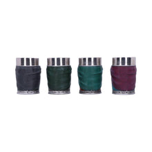 Load image into Gallery viewer, Lord of the Rings Hobbit Shot Glass Set Official Frodo, Sam, Merry, Pippin Cups
