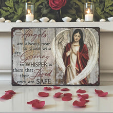 Load image into Gallery viewer, Angel Sympathy Memorial Wall Sign Rustic Inspirational Metal Plaque
