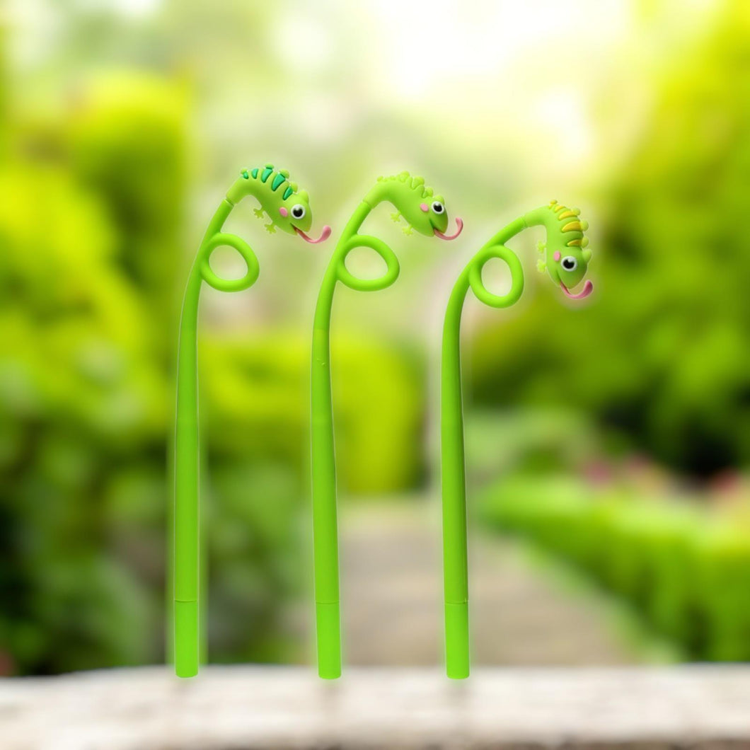 Quirky Chameleon Pen with Fine Tip - Black Ink - Perfect Gift or School Supply