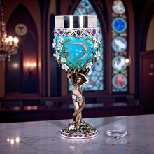 Load image into Gallery viewer, Triple Moon Goddess Maiden Goblet Chalice Wiccan Pagan Celtic Altar Drink Cup
