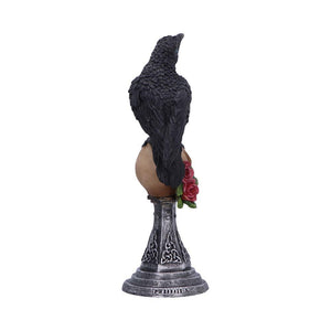 Raven on Skull Gothic Figurine Celtic Rose Base Ornament Occult Horror Statue