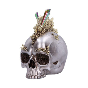 Gothic Crystal Mohawk Skull Ornament Chrome Punk Crystal  Fantasy Figurine