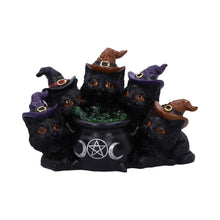 Load image into Gallery viewer, Mystical Light Up Black Cats &amp; Cauldron Ornament Wicca Witchcraft Home Decor Gift
