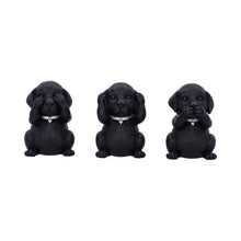 Load image into Gallery viewer, Black Labrador Puppies Three Wise Dog Figurines Pet Decor See No Evil ornament
