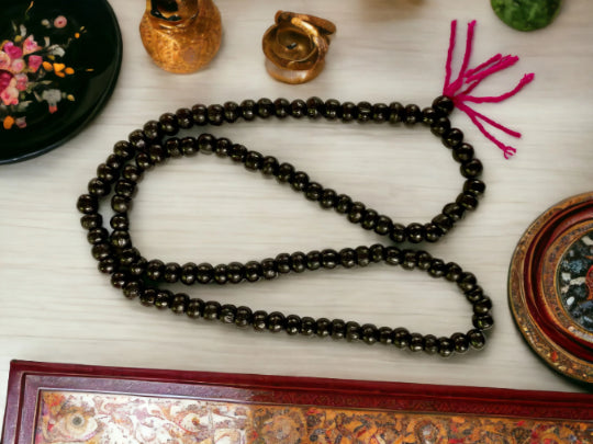 Authentic Rosewood Buddhist Prayer Mala Beads - 108 Handcrafted Polished Beads for Meditation with Elegant Gift Box and Friendship Knot