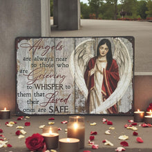 Load image into Gallery viewer, Angel Sympathy Memorial Wall Sign Rustic Inspirational Metal Plaque
