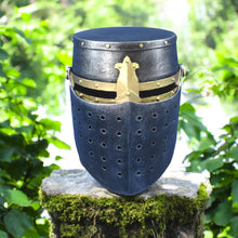Load image into Gallery viewer, Medieval Crusader Helmet Piggy Bank – Knight Armor Coin Box – Gothic Home Decor
