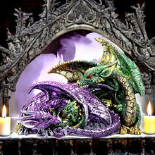 Charger l&#39;image dans la galerie, Dragon Family Mystical Statue Gothic Figurine Mythical Decor Fantasy Art Home Decor
