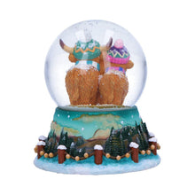 Load image into Gallery viewer, Highland Cow Snow Globe Christmas Winter Scottish Cattle Family Ornament

