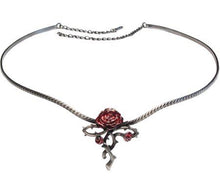 Load image into Gallery viewer, Elegant Aphrodite Tiara Hoop Necklace - Metal Hand Fasting Ceremony Choker with Rose Detail, Romantic Bridal Headpiece, Enchanting Jewellery-OsirisTradingUK
