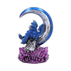 Mystical Dragon Crescent Moon Figurine Sleeping Dragonling Crystal Statue Gift