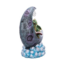 Load image into Gallery viewer, Mystical Green Dragon on Crescent Moon – LED Figurine Gothic Fantasy Decor
