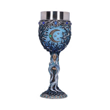Load image into Gallery viewer, Wiccan Triple Moon Crone Chalice Goddess Goblet Pagan Ritual Alter Art Decor
