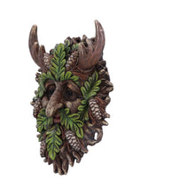 Load image into Gallery viewer, Autumn Horned Forest Spirit Ornament Woodland Pagan Plaque Wiccan Decor
