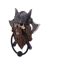 Load image into Gallery viewer, Viking Skull Door Knocker Norse Warrior Mythical Decor Gothic Home Ornament
