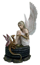 Charger l&#39;image dans la galerie, Angelic Gothic Fairy with Dragon Figurine, Mystical Statue Protector Decor, Enigmatic Sculpture, Mythical Companion Piece, Fantasy Art-OsirisTradingUK
