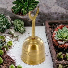 Load image into Gallery viewer, Brass Altar Bell with Triple Moon Engraving - Wiccan Ritual Tool - Spiritual, Harmonic Decor - Pagan Altar Accessory
