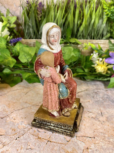 Saint Anne and Child Resin Figurine, Religious Statue, Patron Saint Decor, Inspirational Christian Art, Hand-Painted Family Sculpture-OsirisTradingUK