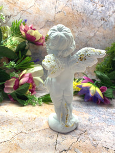 Schutzengel-Cherub-Ornament | Skulptur aus Kunstharz | Göttliche Wohndekoration | Ätherische Präsenz | Spirituelles Akzentstück | 17 x 8 cm |