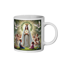 Load image into Gallery viewer, Inspirational Virgin Mary Mug | 11 oz Ceramic Religious Art | Catholic Gift Featuring Our Lady Mary with Children | Perfect Faith and Devotion Gift-OsirisTradingUK
