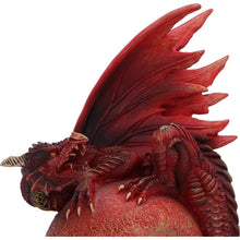 Load image into Gallery viewer, Gothic Fiery Crimson Mars Dragon Fantasy Statue Martian globe Mythical Decor
