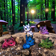 Load image into Gallery viewer, Cute Dragon Figurine Set of 6 Colourful Mini Dragons Fantasy Mythical Creatures
