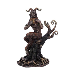 Bronze Pan’s Melody Figurine 24cm | Mythological Resin Sculpture