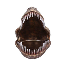 Laden Sie das Bild in den Galerie-Viewer, T-Rex Skull Trinket Dish Metallic Dinosaur Head Bowl Jurassic Fossil Decor Gift
