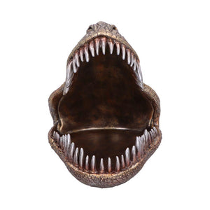 T-Rex Skull Trinket Dish Metallic Dinosaur Head Bowl Jurassic Fossil Decor Gift
