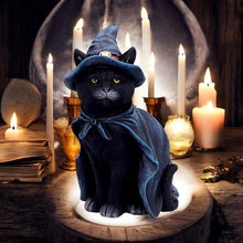 Charger l&#39;image dans la galerie, Bewitching Witch Cat Figurine – 18.5cm Magical Black Cat Ornament
