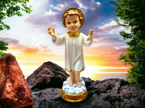 Divine Child Jesus Resin Statue, Blessed Christ Child Figurine for Spiritual Decor, Christian Faith Ornament, Religious Art Collectible 24cm-OsirisTradingUK