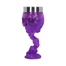 Load image into Gallery viewer, Clear Purple Skull Goblet Dark Fantasy Chalice Gothic Occult Drinkware Macabre Gift
