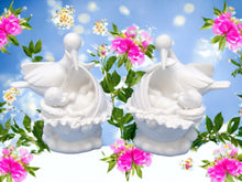 Load image into Gallery viewer, Stork &amp; Newborn Baby Pair Statuettes – Resin New Life Celebration Figures, Charming Baby Shower Gift, Nursery Decor Sculptures-OsirisTradingUK
