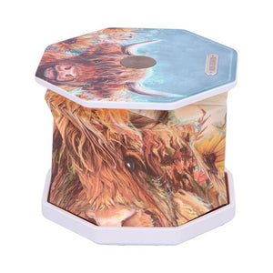 Highland Cow Foldable USB LED Lamp Rechargeable Origami Light Rustic Decor