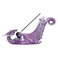 Load image into Gallery viewer, Mystical Purple Dragon Incense Burner Gothic Fantasy Ornament aromatherapy
