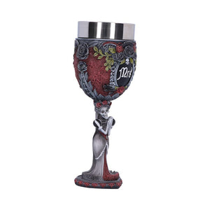 Mrs Skeleton Goblet Gothic Bride Chalice Day of the Dead macabre Art Decor