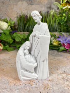 Minimalist Nativity Scene Resin Figurine – 13x6.5 cm Contemporary Christmas Decor, Religious Art, Modern Holy Family Sculpture