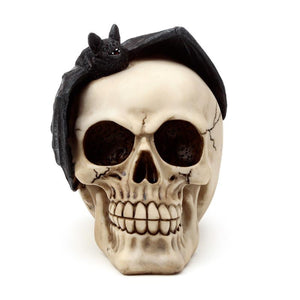 Dark Gothic Skull and Bat Ornament - Occult Halloween Decor