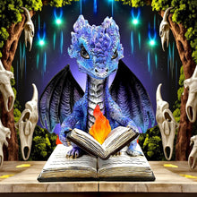 Load image into Gallery viewer, Fantasy Dragon Figurine Ornament Spell book Gothic Statue Mythical Creature
