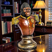 Load image into Gallery viewer, Gorilla Officer Bust Steampunk Military Animal Figure Regency Home Ornament
