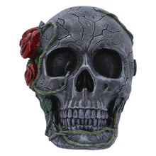 Load image into Gallery viewer, Gothic Skull with Roses Figurine Floral Vine Dark Fantasy Ornament Sculpture Art
