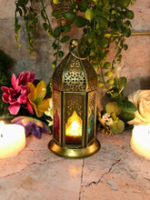 Load image into Gallery viewer, Antique Effect Moroccan Style Lantern Multicoloured Candle Tealight Holder Seasonal Decor Home Lighting Ornament-OsirisTradingUK
