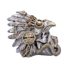 Load image into Gallery viewer, Steampunk Indian Skull Ornament Mechanical Feather Headdress Gothic Decor
