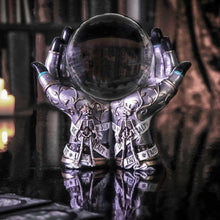 Load image into Gallery viewer, Hands of the Future Palmistry Crystal Ball Holder 20cm | Gothic Decor Resin Ornament
