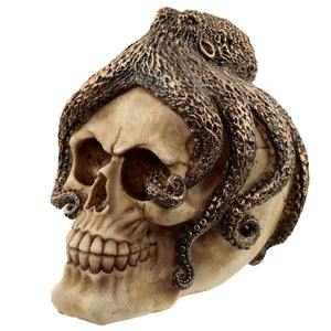 Fantasy Octopus Skull Statue - Gothic Steampunk Home Decor Ornament