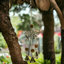 Load image into Gallery viewer, Ethnic Elephant Wind Chime | Spiritual Rudraksha Beads | Meditation Garden | Harmonious Bells | Cultural Home Accent | Feng Shui Balancing-OsirisTradingUK
