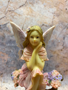 Enchanted Garden Fairy Figurine, Resin Hand-Painted Pink Floral Fantasy Decor, 16cm Mystical Fairy Statue for Home or Gift-OsirisTradingUK